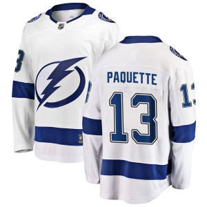 Youth Tampa Bay Lightning Cedric Paquette Fanatics Branded Breakaway Away Jersey - White
