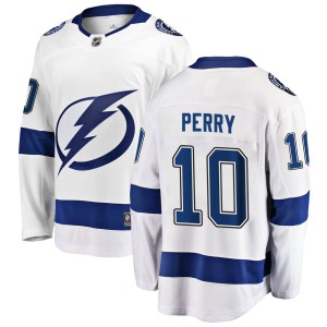 Youth Tampa Bay Lightning Corey Perry Fanatics Branded Breakaway Away Jersey - White