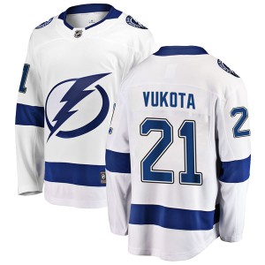 Youth Tampa Bay Lightning Mick Vukota Fanatics Branded Breakaway Away Jersey - White