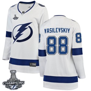 Women's Tampa Bay Lightning Andrei Vasilevskiy Fanatics Branded Breakaway Away 2020 Stanley Cup Champions Jersey - White