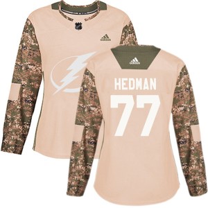Women's Tampa Bay Lightning Victor Hedman Adidas Authentic Veterans Day Practice Jersey - Camo