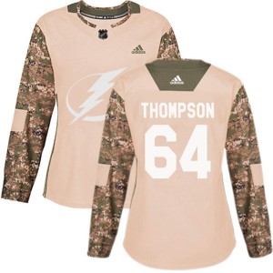 Women's Tampa Bay Lightning Jack Thompson Adidas Authentic Veterans Day Practice Jersey - Camo