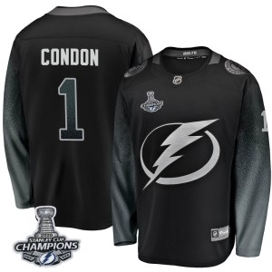Youth Tampa Bay Lightning Mike Condon Fanatics Branded Breakaway Alternate 2020 Stanley Cup Champions Jersey - Black
