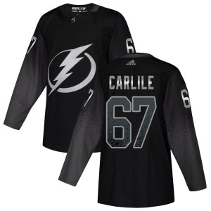 Men's Tampa Bay Lightning Declan Carlile Adidas Authentic Alternate Jersey - Black