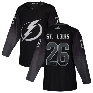 Men's Tampa Bay Lightning Martin St. Louis Adidas Authentic Alternate Jersey - Black
