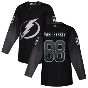Men's Tampa Bay Lightning Andrei Vasilevskiy Adidas Authentic Alternate Jersey - Black