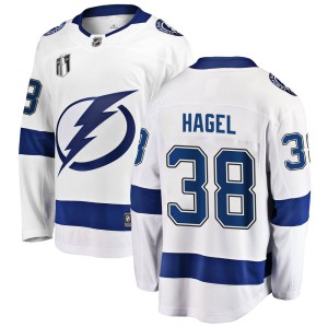 Men's Tampa Bay Lightning Brandon Hagel Fanatics Branded Breakaway Away 2022 Stanley Cup Final Jersey - White