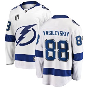 Men's Tampa Bay Lightning Andrei Vasilevskiy Fanatics Branded Breakaway Away 2022 Stanley Cup Final Jersey - White