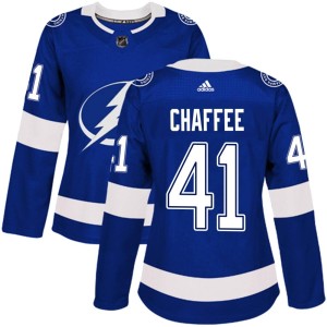 Women's Tampa Bay Lightning Mitchell Chaffee Adidas Authentic Home Jersey - Blue