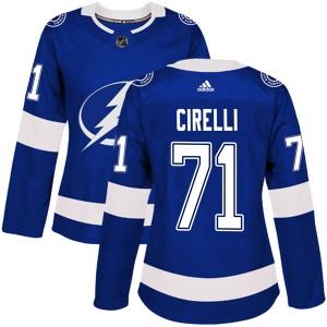 Women's Tampa Bay Lightning Anthony Cirelli Adidas Authentic Home Jersey - Blue