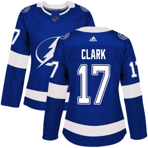 Women's Tampa Bay Lightning Wendel Clark Adidas Authentic Home Jersey - Blue