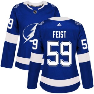 Women's Tampa Bay Lightning Tyson Feist Adidas Authentic Home Jersey - Blue