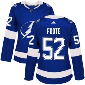Women's Tampa Bay Lightning Cal Foote Adidas Authentic Home Jersey - Blue