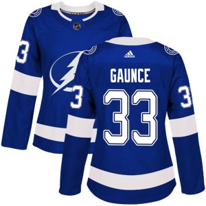 Women's Tampa Bay Lightning Cameron Gaunce Adidas Authentic Home Jersey - Blue