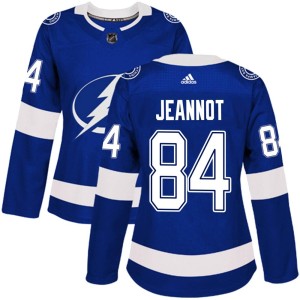 Women's Tampa Bay Lightning Tanner Jeannot Adidas Authentic Home Jersey - Blue