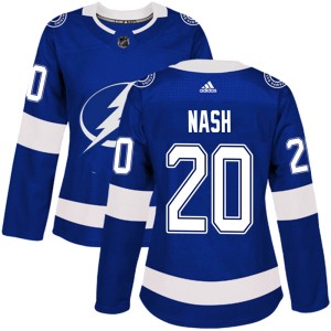 Women's Tampa Bay Lightning Riley Nash Adidas Authentic Home Jersey - Blue