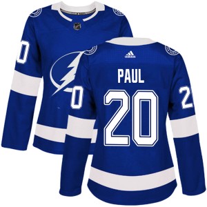 Women's Tampa Bay Lightning Nicholas Paul Adidas Authentic Home Jersey - Blue