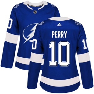 Women's Tampa Bay Lightning Corey Perry Adidas Authentic Home Jersey - Blue