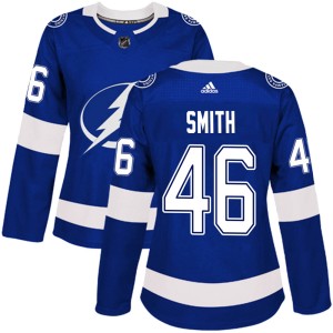 Women's Tampa Bay Lightning Gemel Smith Adidas Authentic Home Jersey - Blue