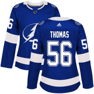 Women's Tampa Bay Lightning Ben Thomas Adidas Authentic Home Jersey - Blue