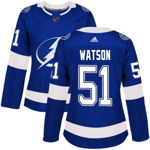 Women's Tampa Bay Lightning Austin Watson Adidas Authentic Home Jersey - Blue