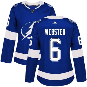 Women's Tampa Bay Lightning McKade Webster Adidas Authentic Home Jersey - Blue