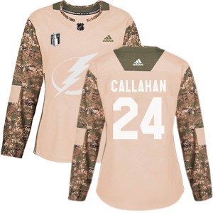 Women's Tampa Bay Lightning Ryan Callahan Adidas Authentic Veterans Day Practice 2022 Stanley Cup Final Jersey - Camo