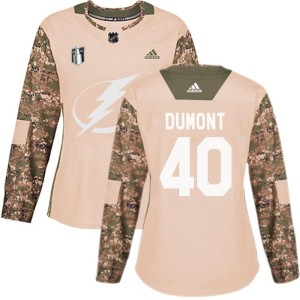Women's Tampa Bay Lightning Gabriel Dumont Adidas Authentic Veterans Day Practice 2022 Stanley Cup Final Jersey - Camo