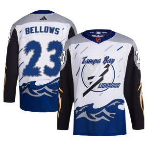 Men's Tampa Bay Lightning Brian Bellows Adidas Authentic Reverse Retro 2.0 Jersey - White