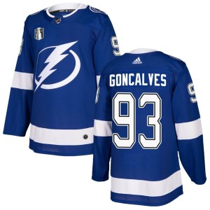 Youth Tampa Bay Lightning Gage Goncalves Adidas Authentic Home 2022 Stanley Cup Final Jersey - Blue