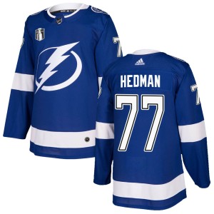 Youth Tampa Bay Lightning Victor Hedman Adidas Authentic Home 2022 Stanley Cup Final Jersey - Blue