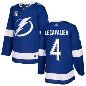 Youth Tampa Bay Lightning Vincent Lecavalier Adidas Authentic Home 2022 Stanley Cup Final Jersey - Blue