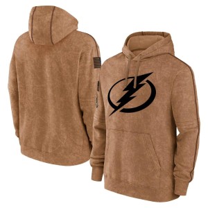 Men's Tampa Bay Lightning 2023 Salute to Service Club Pullover Hoodie - Brown