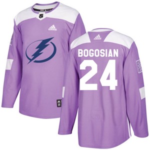 Youth Tampa Bay Lightning Zach Bogosian Adidas Authentic Fights Cancer Practice Jersey - Purple