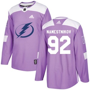 Youth Tampa Bay Lightning Vladislav Namestnikov Adidas Authentic Fights Cancer Practice Jersey - Purple