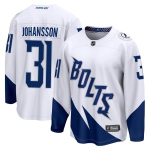 Men's Tampa Bay Lightning Jonas Johansson Fanatics Branded 2022 Stadium Series Breakaway Jersey - White