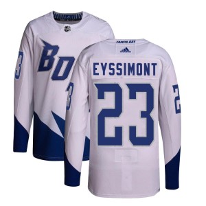 Youth Tampa Bay Lightning Michael Eyssimont Adidas Authentic 2022 Stadium Series Primegreen Jersey - White