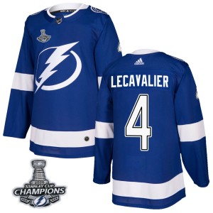 Men's Tampa Bay Lightning Vincent Lecavalier Adidas Authentic Home 2020 Stanley Cup Champions Jersey - Blue