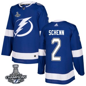 Men's Tampa Bay Lightning Luke Schenn Adidas Authentic Home 2020 Stanley Cup Champions Jersey - Blue