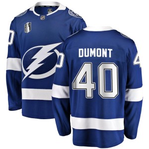Men's Tampa Bay Lightning Gabriel Dumont Fanatics Branded Breakaway Home 2022 Stanley Cup Final Jersey - Blue
