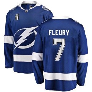 Men's Tampa Bay Lightning Haydn Fleury Fanatics Branded Breakaway Home 2022 Stanley Cup Final Jersey - Blue