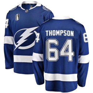 Men's Tampa Bay Lightning Jack Thompson Fanatics Branded Breakaway Home 2022 Stanley Cup Final Jersey - Blue