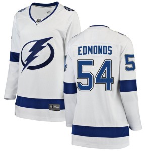 Women's Tampa Bay Lightning Lucas Edmonds Fanatics Branded Breakaway Away Jersey - White
