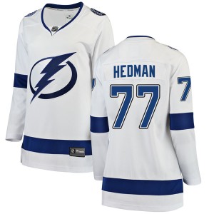 Women's Tampa Bay Lightning Victor Hedman Fanatics Branded Breakaway Away Jersey - White