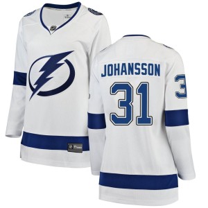 Women's Tampa Bay Lightning Jonas Johansson Fanatics Branded Breakaway Away Jersey - White