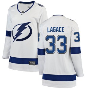 Women's Tampa Bay Lightning Maxime Lagace Fanatics Branded Breakaway Away Jersey - White