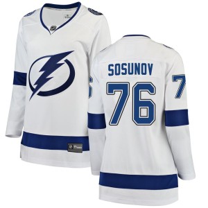 Women's Tampa Bay Lightning Oleg Sosunov Fanatics Branded Breakaway Away Jersey - White