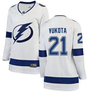 Women's Tampa Bay Lightning Mick Vukota Fanatics Branded Breakaway Away Jersey - White