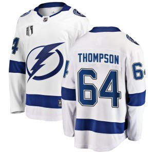 Youth Tampa Bay Lightning Jack Thompson Fanatics Branded Breakaway Away 2022 Stanley Cup Final Jersey - White