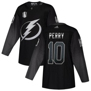 Youth Tampa Bay Lightning Corey Perry Adidas Authentic Alternate 2022 Stanley Cup Final Jersey - Black
